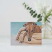 Carte postale Harley Greyhound Dog Art (Debout devant)