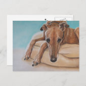 Carte postale Harley Greyhound Dog Art (Devant / Derrière)