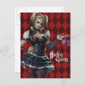 Carte Postale Harley Quinn Avec Dice Fuzzy (Devant / Derrière)