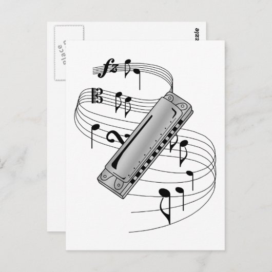 Carte Postale Harmonica (Devant / Derrière)