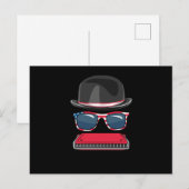 Carte Postale Harmonica Blues Music Audio Instrument Sound Gift (Devant / Derrière)