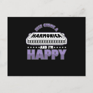 Carte Postale Harmonica Instrument Music Acoustique Blues Cadeau