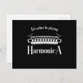 Carte Postale Harmonica Music Instrument Acoustic Blues Gift (Devant / Derrière)