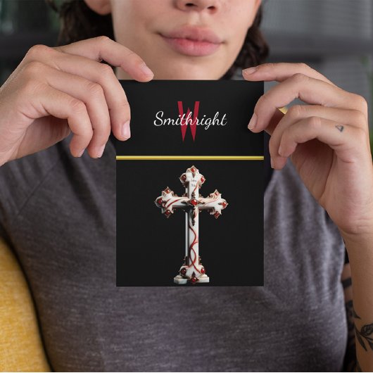 Carte Postale Harmonie contrastée : Croix blanche et rouge sur N