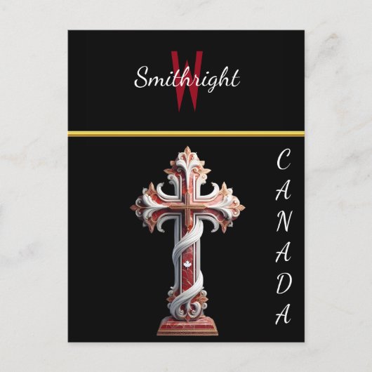 Carte Postale Harmonie en rouge et blanc (Devant)