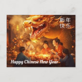 Carte Postale Harmonie familiale sur le Nouvel An chinois (Devant)
