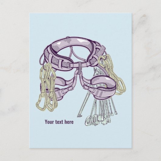 Carte Postale harnais et équipement escalade de commerce (Devant)