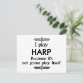 Carte Postale Harp Play Itself Funny Deco Music (Debout devant)