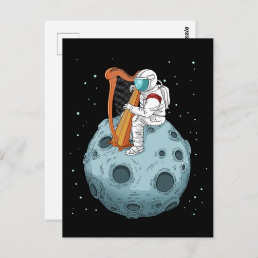 Carte Postale Harp Player (Devant / Derrière)