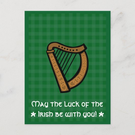 Carte Postale Harpe celtique irlandaise Saint-Patrick (Devant)