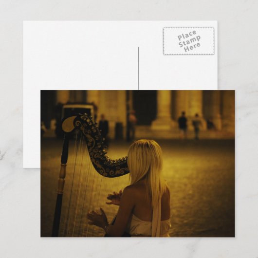 Carte Postale Harpe classique (Devant / Derrière)