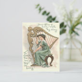 Carte Postale Harpe d'Érin Fille Victorienne (Debout devant)