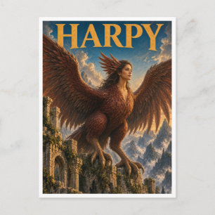 Carte Postale Harpie, Monstre Fantastique Gothique