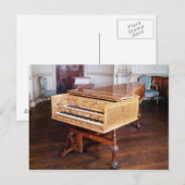 Carte Postale Harpsichord, par Jacob Kirckman, anglais, 1766 (Devant / Derrière)