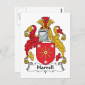 Carte Postale Harrell Family Crest (Devant / Derrière)