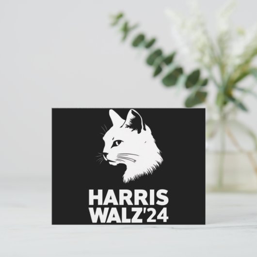 Carte Postale Harris Waltz 2024 Election Funny Cat Kamala Tim (Debout devant)