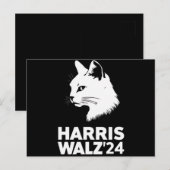 Carte Postale Harris Waltz 2024 Election Funny Cat Kamala Tim (Devant / Derrière)