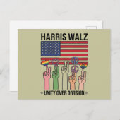 Carte Postale Harris Waltz 2024 Unité sur division (Devant / Derrière)