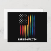 Carte Postale Harris Walz 2024 Election Kamala Tim Waltz LGBT (Devant / Derrière)
