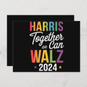 Carte Postale Harris Walz 2024 Kamala Ensemble nous pouvons LGBT (Devant / Derrière)