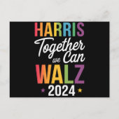 Carte Postale Harris Walz 2024 Kamala Ensemble nous pouvons LGBT (Devant)