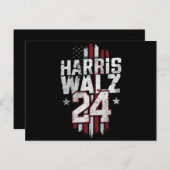 Carte Postale Harris Walz 2024 Kamala Harris 2024 Tim Walz 2024  (Devant / Derrière)