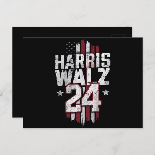 Carte Postale Harris Walz 2024 Kamala Harris 2024 Tim Walz 2024  (Devant / Derrière)