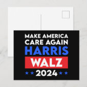 Carte Postale Harris Walz 2024 Rendre l'Amérique à nouveau conce (Devant / Derrière)