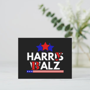 Carte Postale Harris Walz 24 Harry Balz 2024 Mème Démocrates