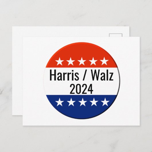 Carte Postale Harris Walz Élection 2024 (Devant / Derrière)