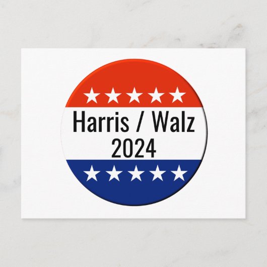 Carte Postale Harris Walz Élection 2024 (Devant)