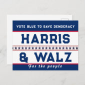 Carte postale Harris & Walz Election 2024 (Devant / Derrière)