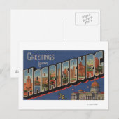 Carte Postale Harrisburg, Pennsylvanie - Scènes de grandes lettr (Devant / Derrière)