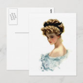 Carte Postale Harrison Fisher Girl en bleu (Devant / Derrière)