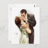 Carte Postale Harrison Fisher : Le baiser (Devant / Derrière)