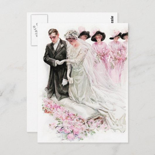 Carte Postale Harrison Fisher : Le Mariage (Devant / Derrière)