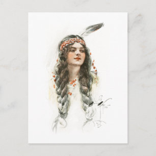 Carte Postale Harrison Fisher Song de Hiawatha Minnehaha