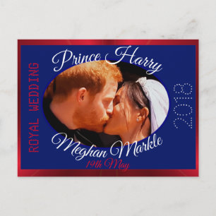 Carte Postale Harry et Meghan photo Mariage royal Kiss