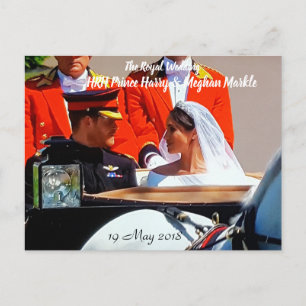 Carte Postale Harry et Meghan Royal Mariage Carriage Ride