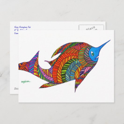 Carte postale Harry Herringbone Fish (Devant / Derrière)