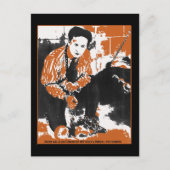 Carte Postale HARRY HOUDINI Illustration d'art noir et orange (Devant)