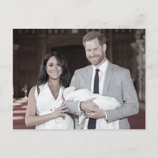 Carte Postale Harry Meghan Archie stylisé (Devant)