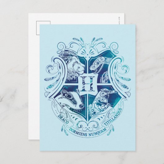 Carte Postale Harry Potter | Aguamenti HOGWARTS™ Crest (Devant / Derrière)
