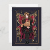 Carte Postale HARRY POTTER™ | Anime Hermione Granger assis (Devant / Derrière)