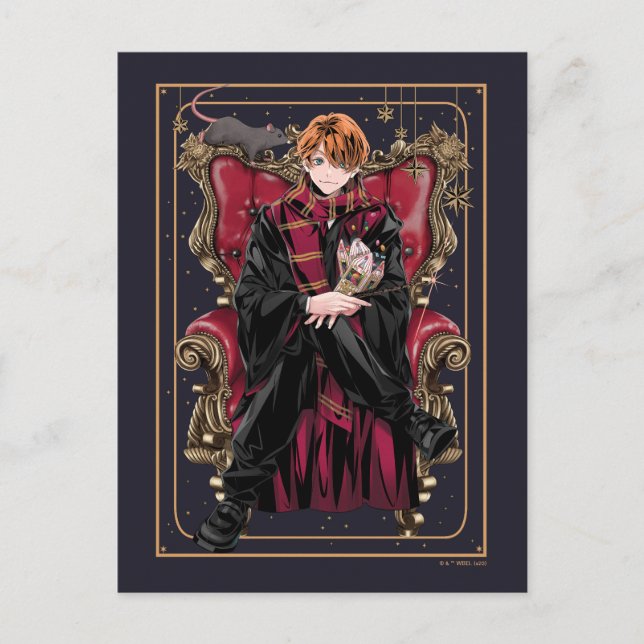 Carte Postale HARRY POTTER™ | Anime Ron Weasley Assis (Devant)