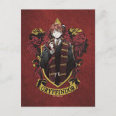 Carte Postale HARRY POTTER™ | Anime Ron Weasley House Crest (Devant)
