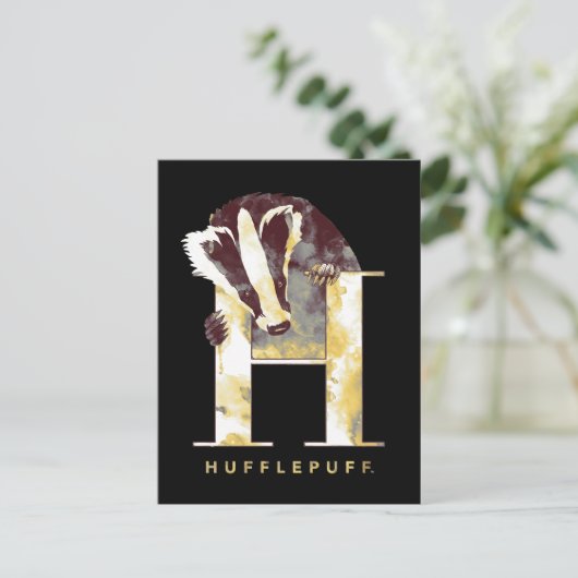 Carte Postale Harry Potter | Aquarelle Badger HUFFLEPUFF™ (Debout devant)
