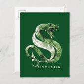Carte Postale Harry Potter | Aquarelle SLYTHERIN™ (Devant / Derrière)