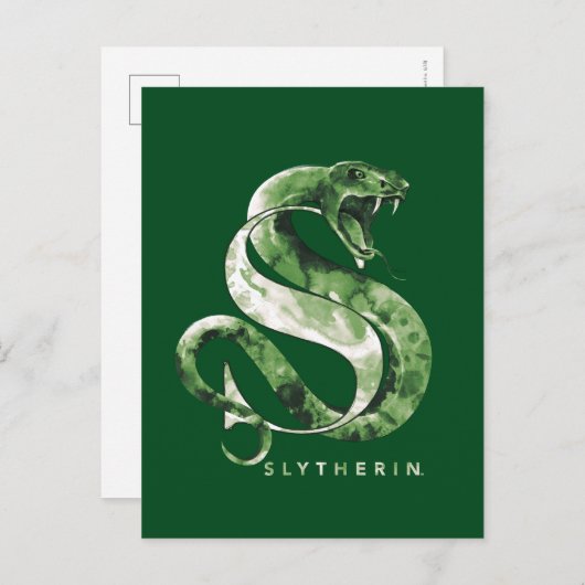 Carte Postale Harry Potter | Aquarelle SLYTHERIN™ (Devant / Derrière)