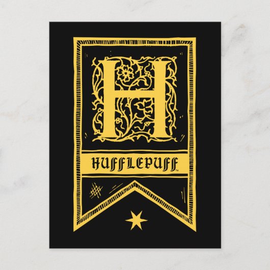Carte Postale Harry Potter | Bannière Monogramme de Poufsouffle (Devant)
